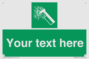 Custom sign safe condition emergency hammer